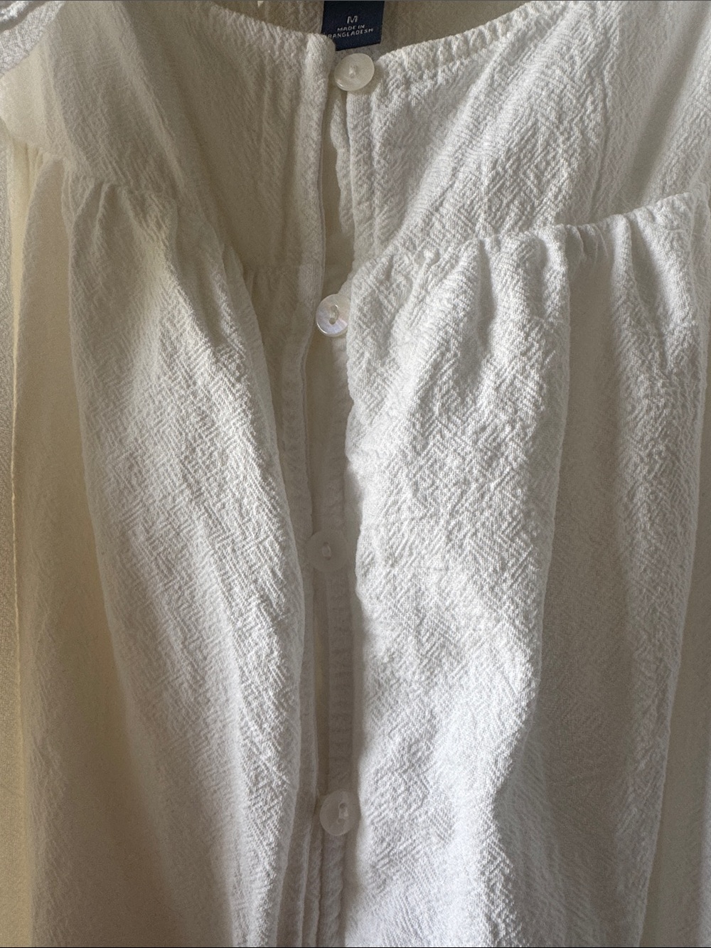 Universal Thread White Textured Button-Front Top - Picture 3 of 5